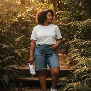 Ava & Viv Women's Distressed Blue Denim Shorts